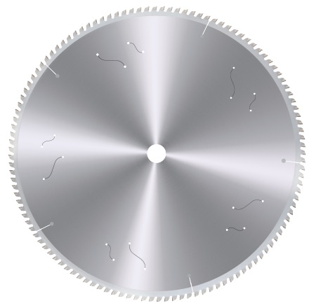 Hoja de sierra PCD con diente Trapezoidal-Plano TP para corte de perfiles y barras de aluminio y metales no ferrosos